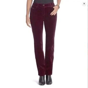 Chico’s Women's Burgundy Corduroy Pants Size 3 / 16 Tall Long